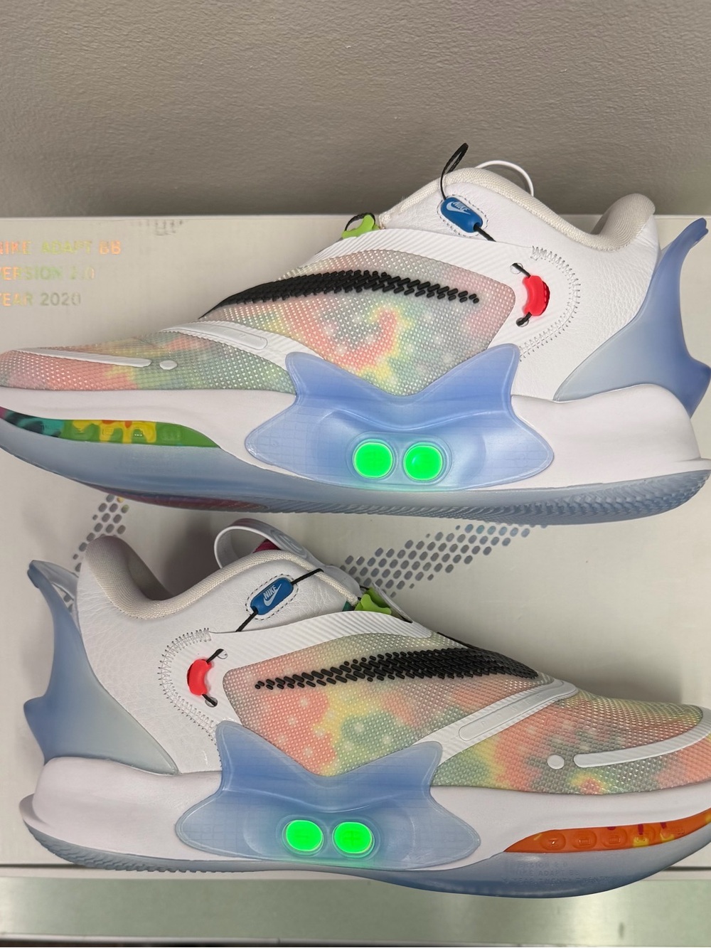 Nike Adapt BB 2.0 Tie-Dye Men’s Low Top Sneakers White/Black BQ5397-100